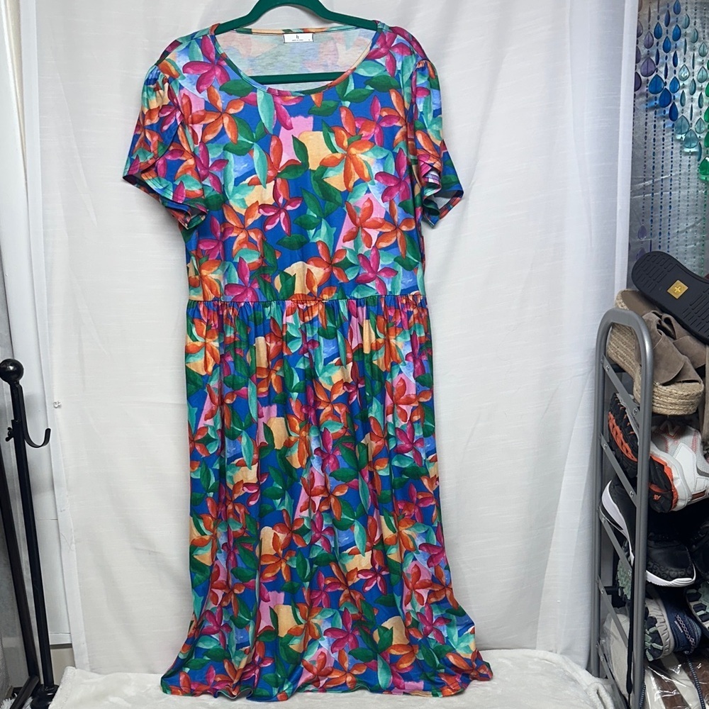 HT Multicolor Floral Maxi Dress